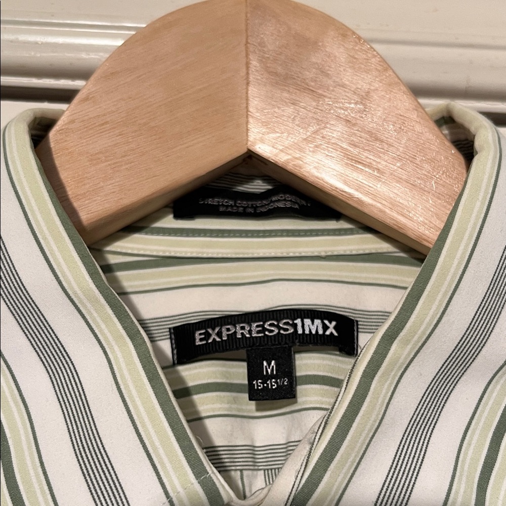 Express Striped Button-Down Shirt - Picture 2 of 5